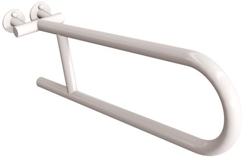 Uchwyt półokrągły uchylny 60cm ANDEX Bez Barier 801B stal nierdzewna biały