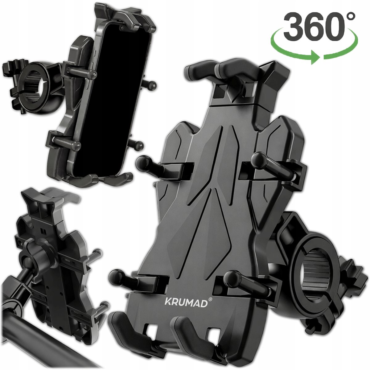 Uchwyt Rowerowy Motocyklowy Na Telefon Do Roweru Hulajnogi Wózka Mocny ...