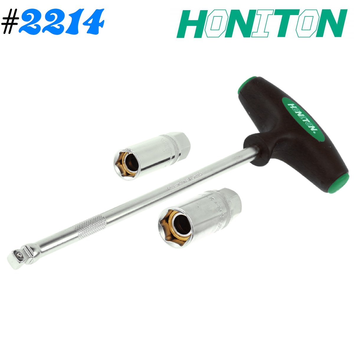 Uchwyt T 3/8' z nasadkami magnetycznymi do świec zapłonowych 16+21 mm HONITON H-022