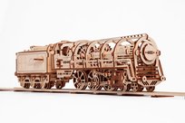 UGears, mechaniczny model do składania, Lokomotywa z węglarką Model UG 460