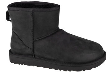 UGG W Classic Mini Leather 1016558-BLK, Damskie, buty zimowe, Czarny - UGG