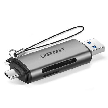 Ugreen czytnik kart SD / micro SD na USB 3.0 / USB Typ C 3.0 szary (50706) - uGreen