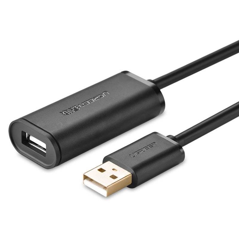 Zdjęcia - Kabel Ugreen  aktywny przedłużacz USB 2.0 480 Mbps 10 m czarny (US121 10321 