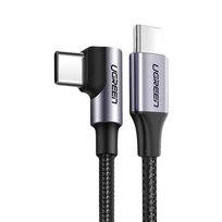 Ugreen Kątowy Kabel Przewód Usb Typ C - Usb Typ C Power Delivery 60 W 20 V 3 A 1 M Czarno-Szary