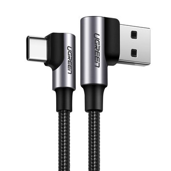 Ugreen kątowy kabel przewód USB - USB Typ C Quick Charge 3.0 QC3.0 3 A 0,5 m szary (US176 20855) - 0,5 - uGreen