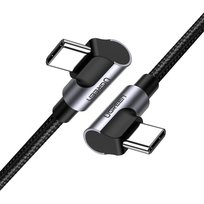Ugreen kątowy kabel przewód z bocznym wtykiem USB Typ C - USB Typ C Power Delivery Quick Charge FCP 3 A 1 m szary (70529 US323) uGreen