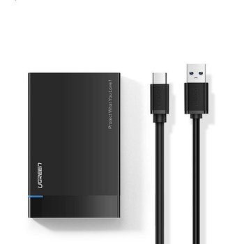 Ugreen kieszeń na dysk HDD SSD obudowa dysku SATA 2,5'' USB 3.2 Gen 1 (5 Gbps) USB Typ C + kabel 0,5 m czarny (US221 50743) - uGreen