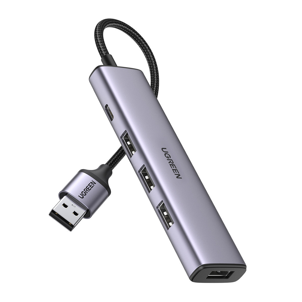 Zdjęcia - Czytnik kart pamięci / hub USB Ugreen Rozdzielacz Hub Usb - 4X Usb 3.0 Szary 