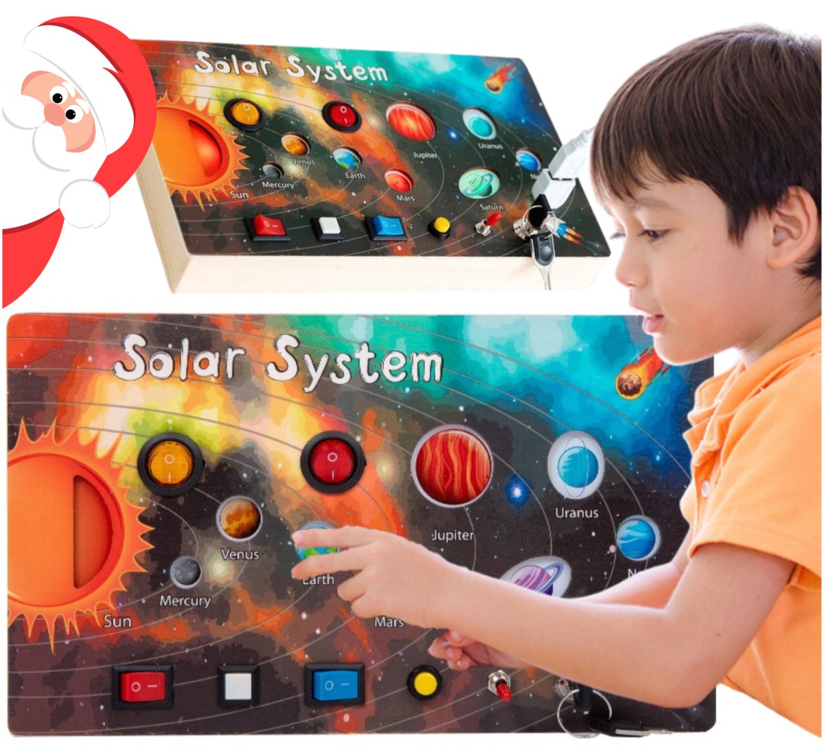 Układ Słoneczny Led Drewniany Planety Montessori Przełączniki Światełka Inna Marka Sklep