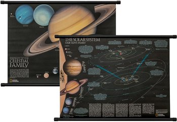 Układ Słoneczny mapa ścienna dwustronna, National Geographic - National geographic