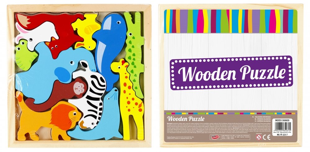 Mega Creative Układanka Drewniana 12 Elementów Zwierzęta