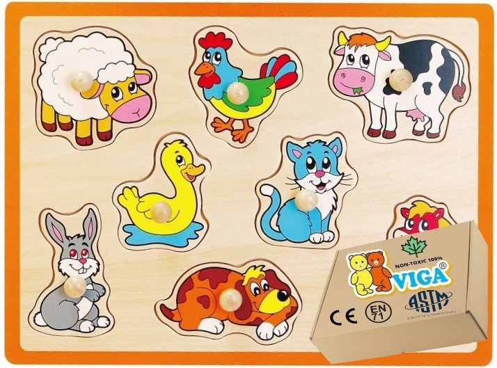Фото - Інтерактивні іграшки VIGA Układanka Drewniana FARMA Dla niemowląt Puzzle Sorter Zabawki Edukacyjne D 