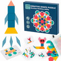 Układanka drewniana Montessori edukacyjna Klocki Puzzle Obrazki 180 el.&nbsp;-&nbsp;Montessori
