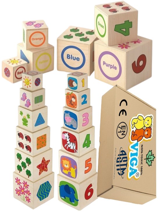 Фото - Інтерактивні іграшки VIGA Układanka Drewniana PIRAMIDA Dla niemowląt Sorter Zabawki Edukacyjne Drewn 