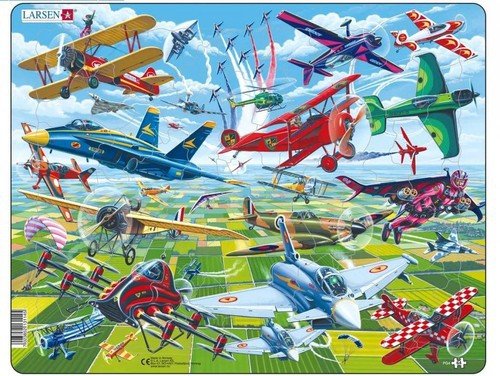 Фото - Пазли й мозаїки Larsen Układanka Odważni piloci w niesamowitych samolotach 64 elementy 