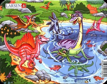 Układanka Zabawne dinozaury 8 elementów - Larsen