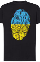 Ukraina Flaga Odcisk Palca Męski T-Shirt Rozm.3XL