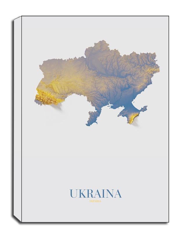 Ukraina, Mapa - Obraz Na Płótnie 90X120 Cm - Galeria Plakatu | Sklep ...