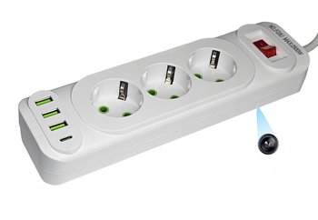 UKRYTA KAMERA PRZEDŁUŻACZ LISTWA ZASILAJĄCA 3 GNIAZDA 3xUSB 1xTYP C WIFI - Inny producent