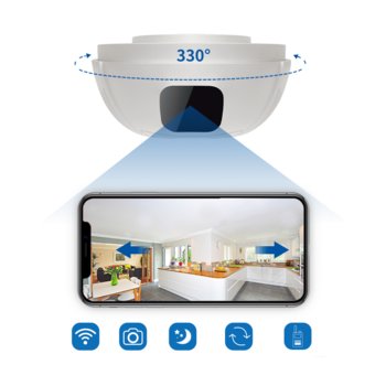 UKRYTA KAMERA WIFI W FORMIE CZUJNIKA DYMU DO 1 ROKU DETEKCJA RUCHU MK020 - MKING CAM