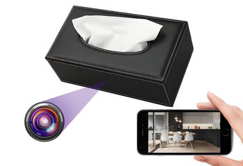 UKRYTA KAMERA WIFI W PUDEŁKU OD CHUSTECZEK CHUSTECZNIK PODGLĄD NA ŻYWO - MKING CAM