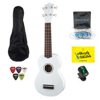 Ukulele Harley Benton White + zestaw akcesoriów Harley Benton