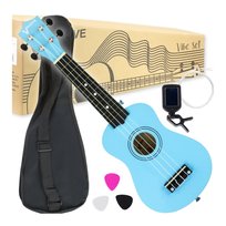  Ukulele sopranowe dla dzieci Lumi Aqua stroik pokrowiec kostki zestaw