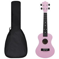 Ukulele sopranowe z pokrowcem, dla dzieci, rĂłĹĽowe, 23