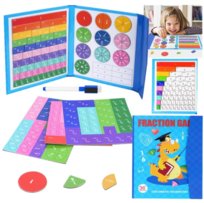 Ułamki zabawka Montessori matematyka magnetyczne puzzle pisak zmazywalny książka Opracowanie zbiorowe