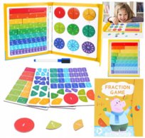 Ułamki zabawka Montessori matematyka magnetyczne puzzle pisak zmazywalny Opracowanie zbiorowe