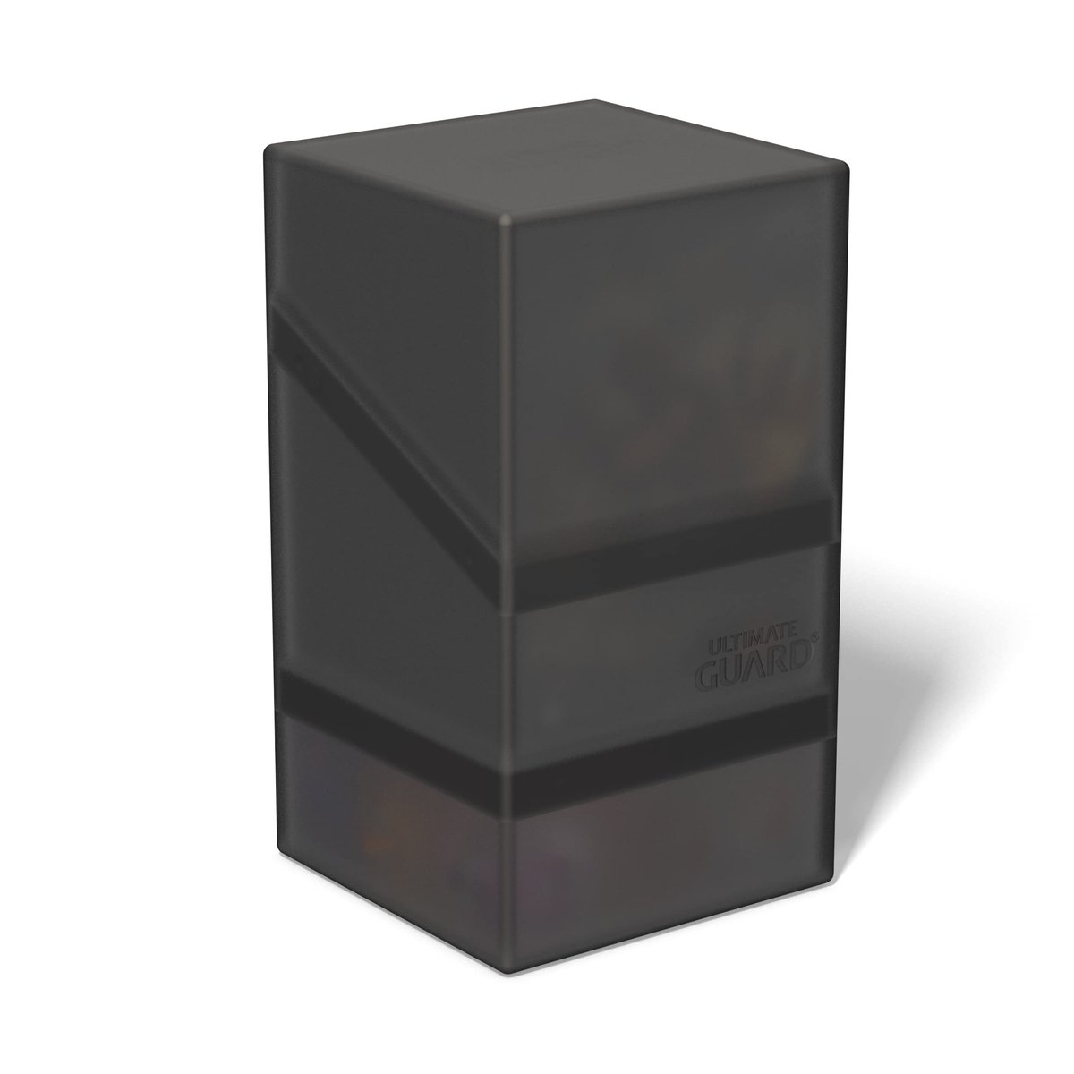 Ultimate Guard Boulder'n'Tray 100+ Onyx – Caja Para Cartas Coleccionables Con Compartimento Extraíble Para Dados, Acabado Suave Y Resistente