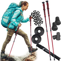 Ultra Lekkie Kije trekkingowe carbonowe 3 segmentowe FIT4MED