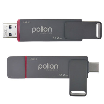 Ultra szybki 512GB | 530MB/s | USB 3.2 pendrive pamięć POLION dual USB-C+A - Polion