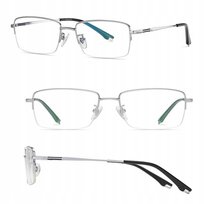 ULTRALEKKIE okulary Zerówki TYTANOWE Blue Light do Komputera Oprawki Męskie