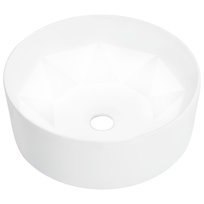 Umywalka diamentowa ceramiczna, biała, 36x14 cm / AAALOE