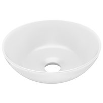 Umywalka łazienkowa ceramiczna matowa biel okrągła VidaXL