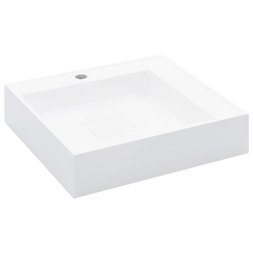 Umywalka łazienkowa z kompozytu mineralnego biała 50 x 50 x 12,3 cm ...