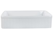 Umywalka nablatowa ceramiczna 50 x 34 cm biała GELDO Beliani