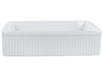 Umywalka nablatowa ceramiczna 50 x 34 cm biała GELDO - Beliani