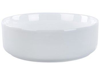 Umywalka nablatowa ceramiczna okrągła  36 cm biała CATI - Beliani