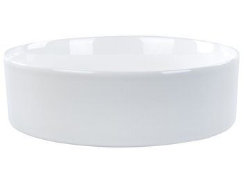 Umywalka nablatowa ceramiczna okrągła  40 cm biała CATI - Beliani