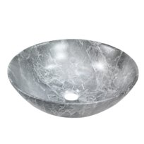 Umywalka nablatowa Invena DOKOS, 39,5 cm, efekt marmuru szary mat