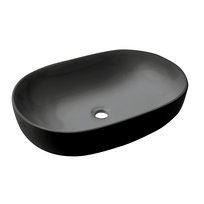Umywalka Nablatowa Korfu Invena Trend 60 Cm Owalna Czarny Półmat