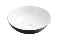 Umywalka Nablatowa okrągła Invena Tinos Trend 39,5 cm, czarno-biała