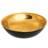 Umywalka nablatowa Tinos Invena Trend 39,5cm, czarno-złota połysk