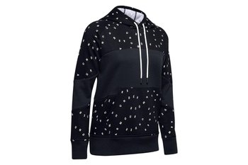 Under Armour, Bluza damska, RIVAL FLEECE HOODIE PRINTED 1351800-001, czarny, rozmiar S - Under Armour