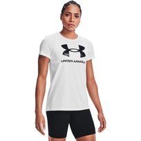 Under Armour Koszulka Damska 1356305-102 Sportstyle Logo SS biały logo błyszczące M