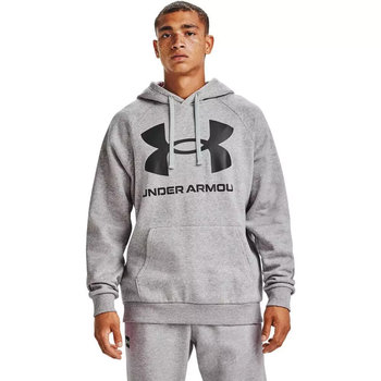 Under Armour Rival Fleece Big Logo Hoodie 1357093-011, Mężczyzna, Bluza sportowa, Szara - Under Armour