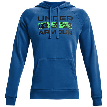 Under Armour Rival Fleece Signature Hoodie 1366363-432, męska Bluza sportowa niebieska - Under Armour