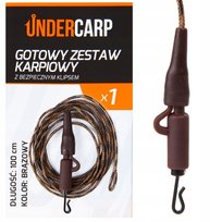UNDERCARP Gotowy zestaw karpiowy z bezpiecznym klipsem brązowy 100cm UNDERCARP